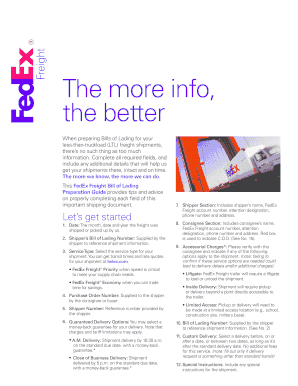Fedex Straight Bill of Lading  Form