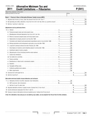 Schedule P 541 Form