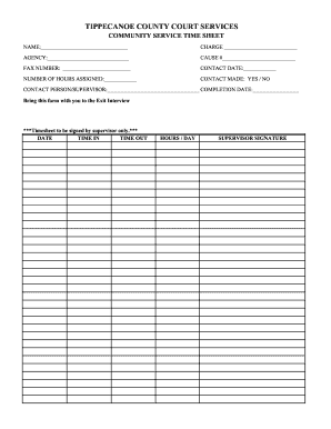 Community Service Log Sheet Form - Fill Out and Sign Printable PDF Template  | signNow