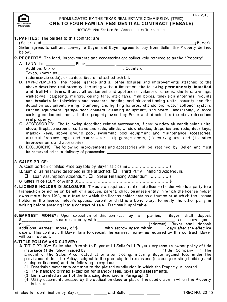  Trec Forms 2015-2024