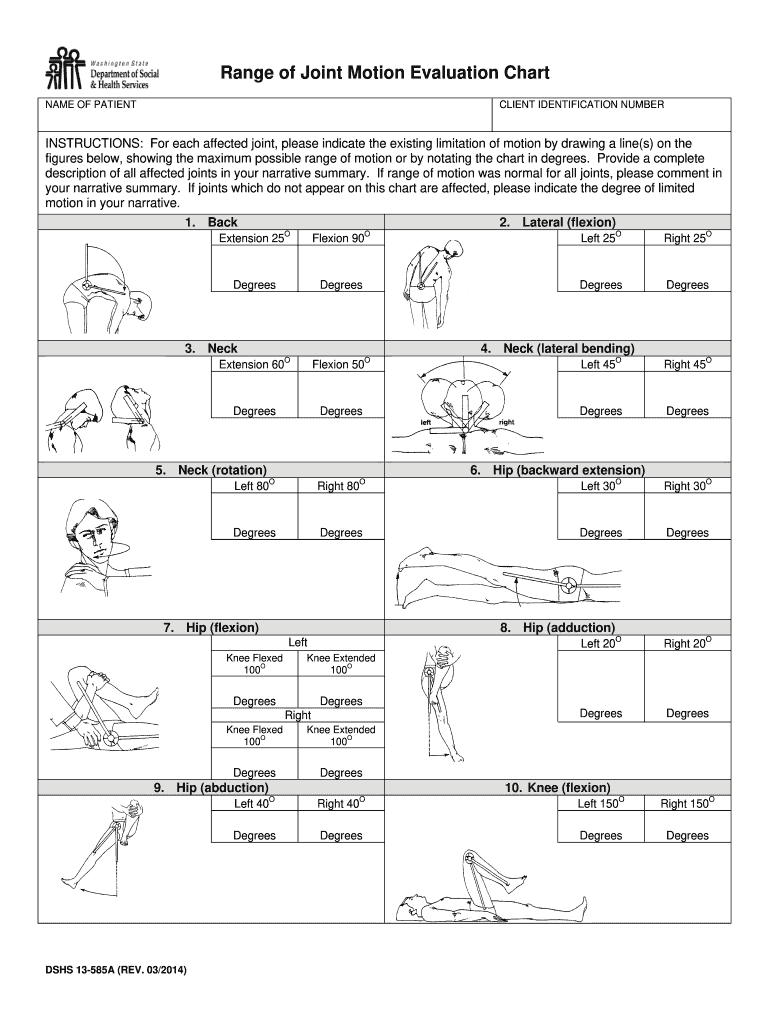 Joint Range of Motion Chart  Form