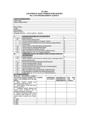Fy Chapter 59 Asset Forfeiture Report by Law Enforcement Agency Texasattorneygeneral  Form