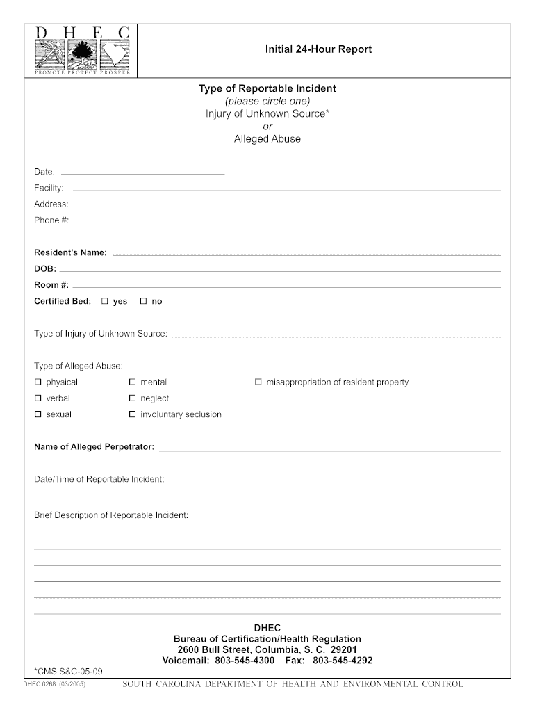  Dhec 0268 Form 2005