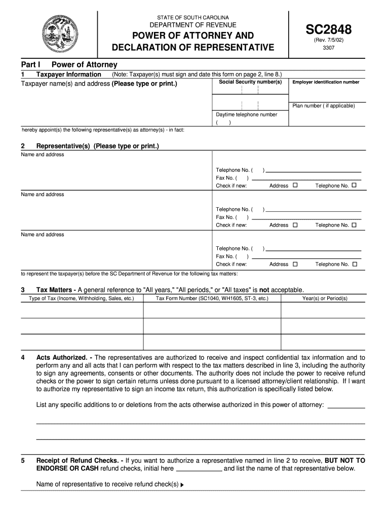  Power of Attorney and Declaration of Representative the Tax Adviser 2018