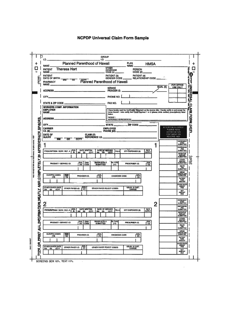 Universal Claim Form Pharmacy