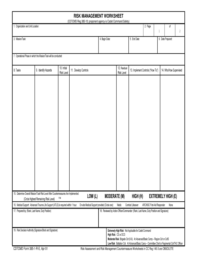 Online Risk Assessment Army  Form