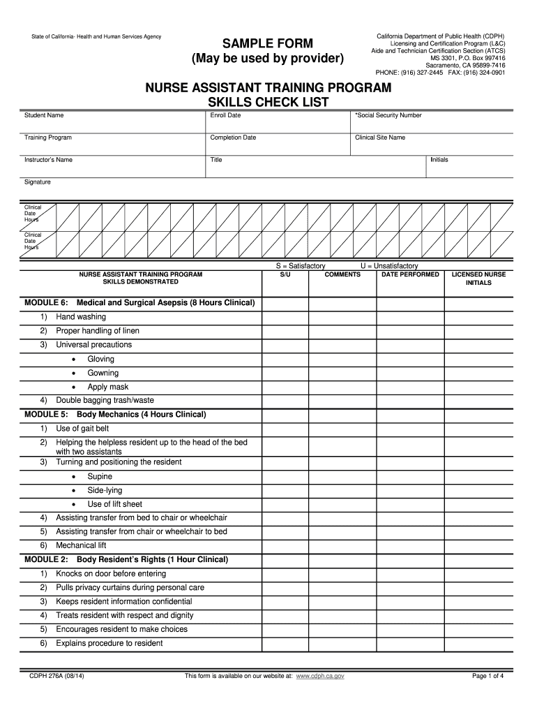 Cdph 276a  Form