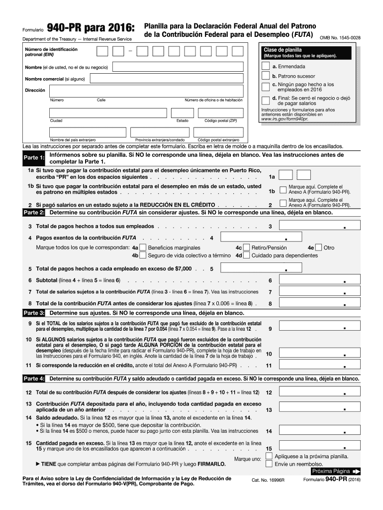  940 Pr Form 2015