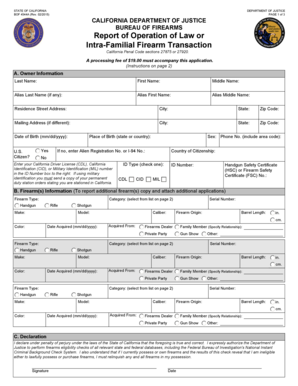 BOF 4544A Report of Operations of Law or Intra Familial Firearm Transaction BOF 4544A Report of Operations of Law or Intra Famil  Form