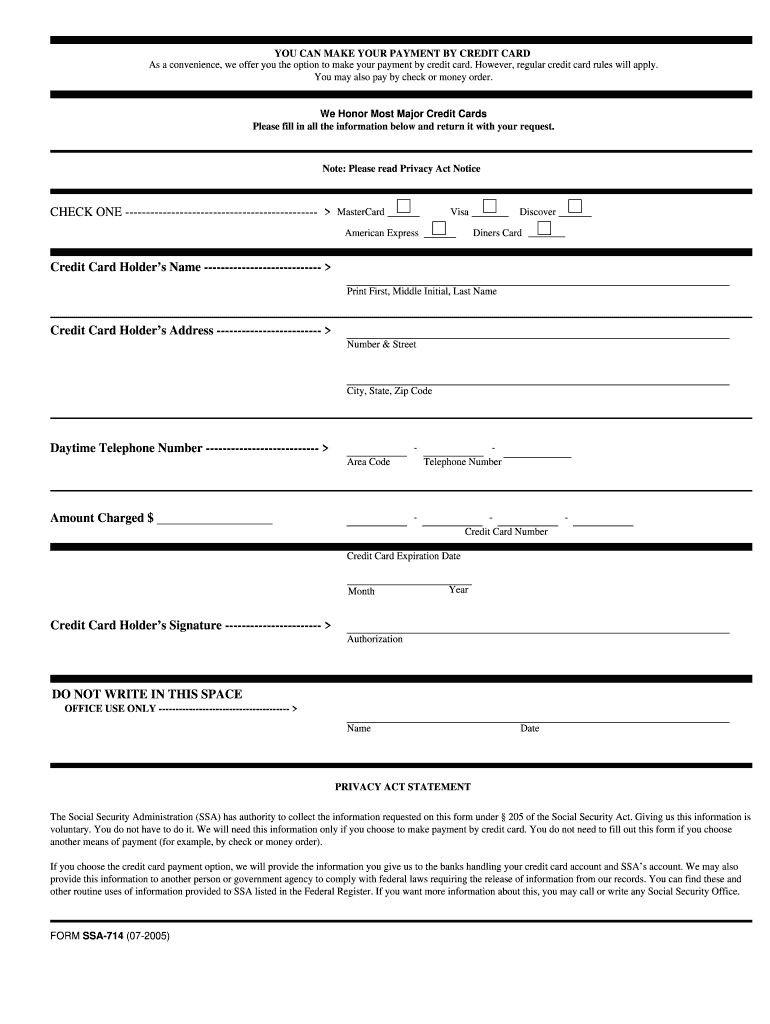 Get and Sign Ssa 714 2005-2022 Form