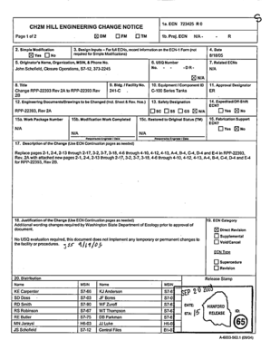 CH2M Hill Engineering Change Notice Yosemite Epa  Form