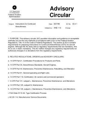 Instructions for Continued Airworthiness Advisory Circular  Form