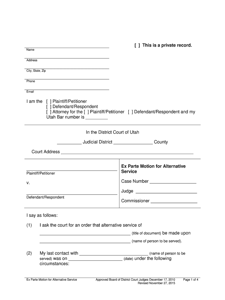  Utah Ex Parte 2015-2024