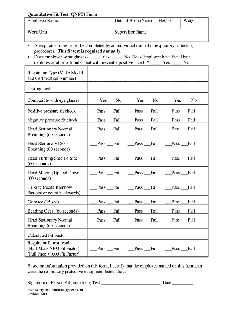 Face Fit Certificate Template  Form