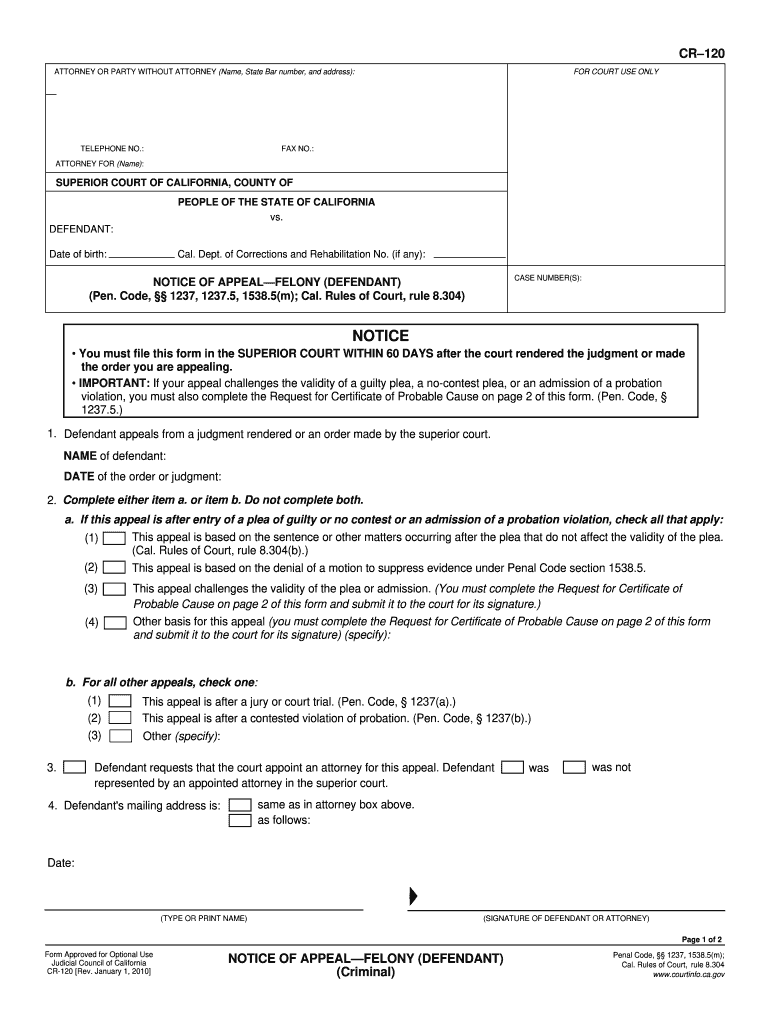 Cr120  Form