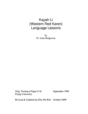 Karenni Language  Form