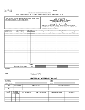 Alabama Form Uc Cr4 PDF