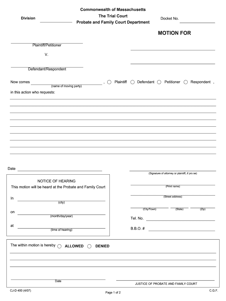 Printable Court Forms