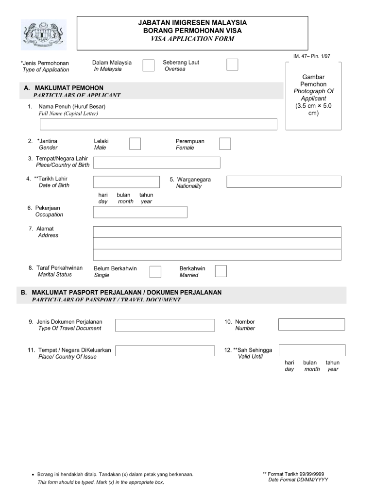 Imigresen Im  Form