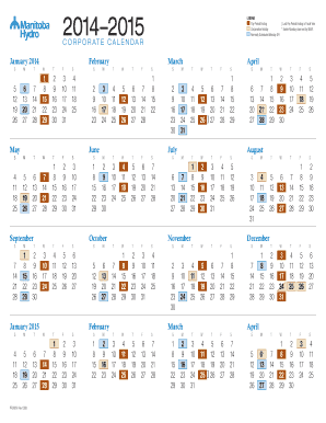 Manitoba Hydro Corporate Calendar  Form