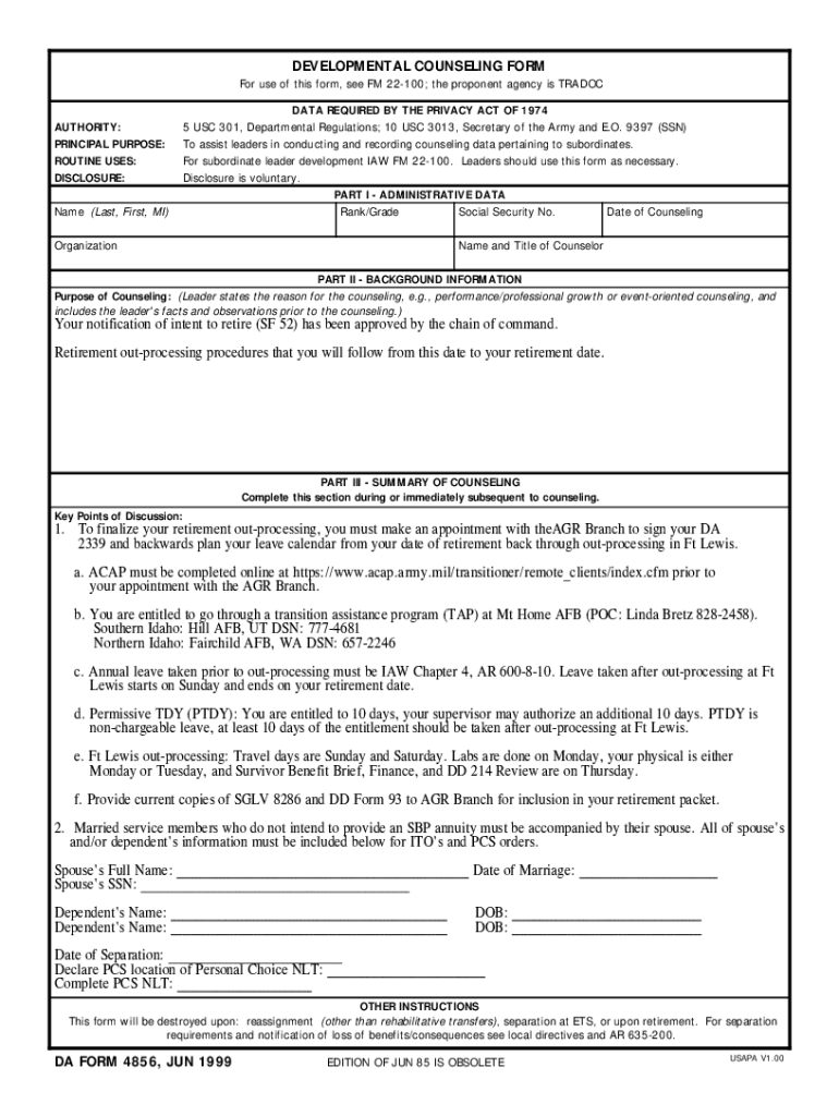  Slrrt Counseling 4856 Example 1999