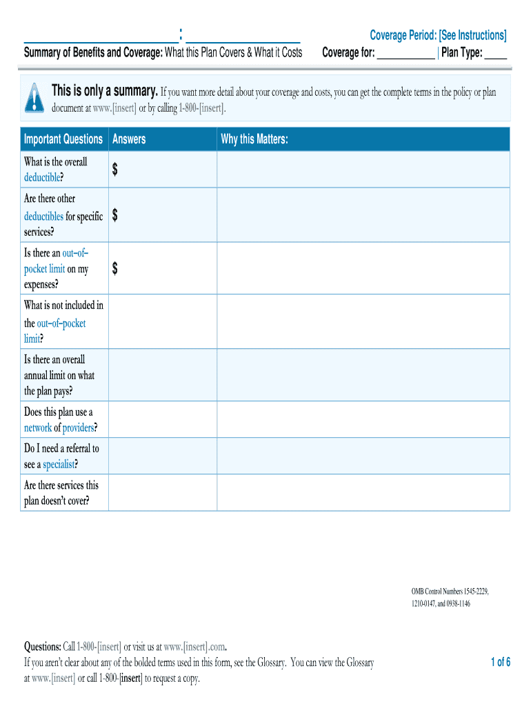 Summary Coverage  Form