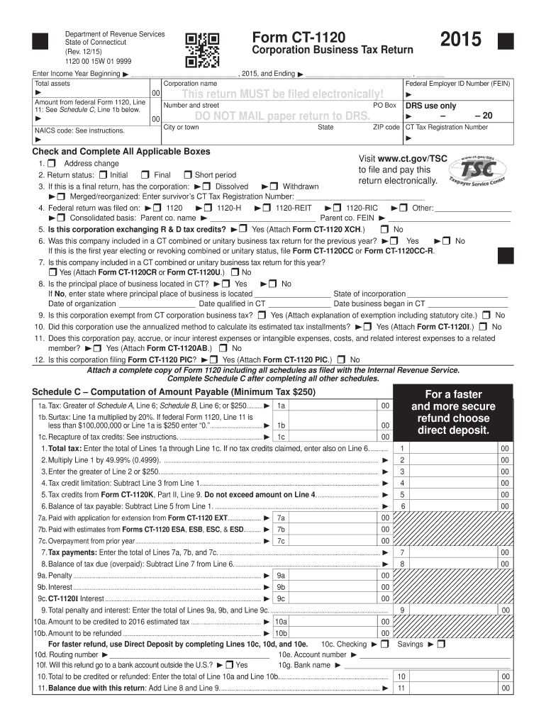 Get and Sign Form Ct 1120 2015