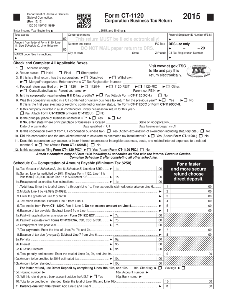  Form Ct 1120 2015