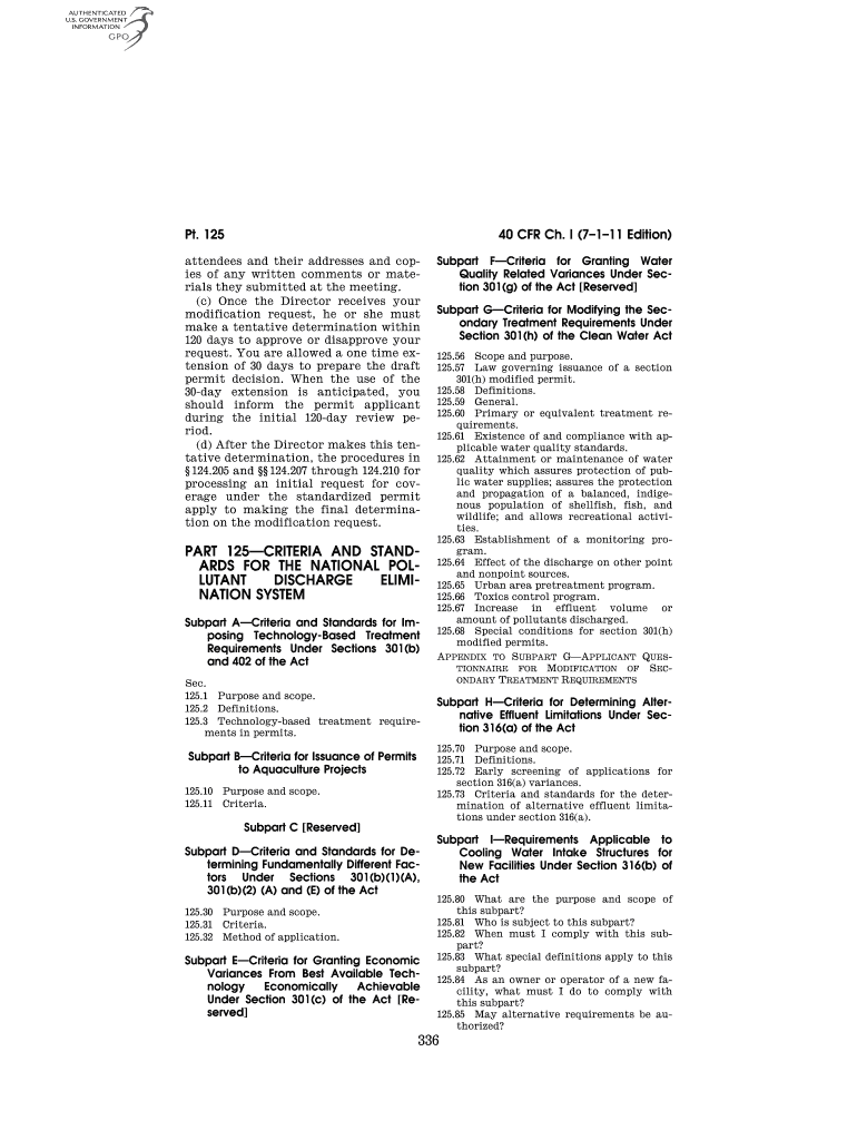 40 Part 125  Form