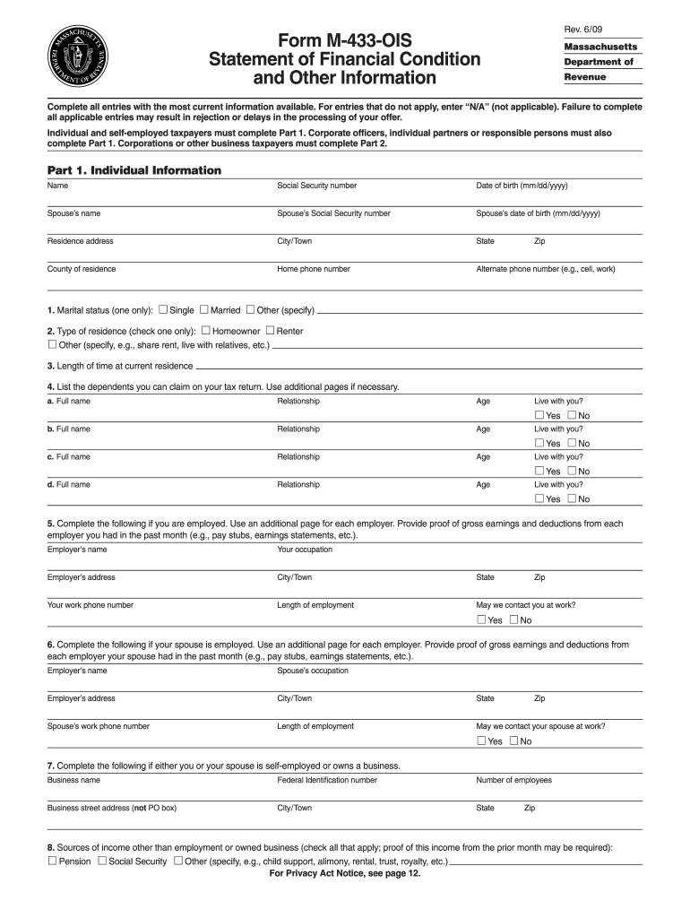 M 433 Ois  Form