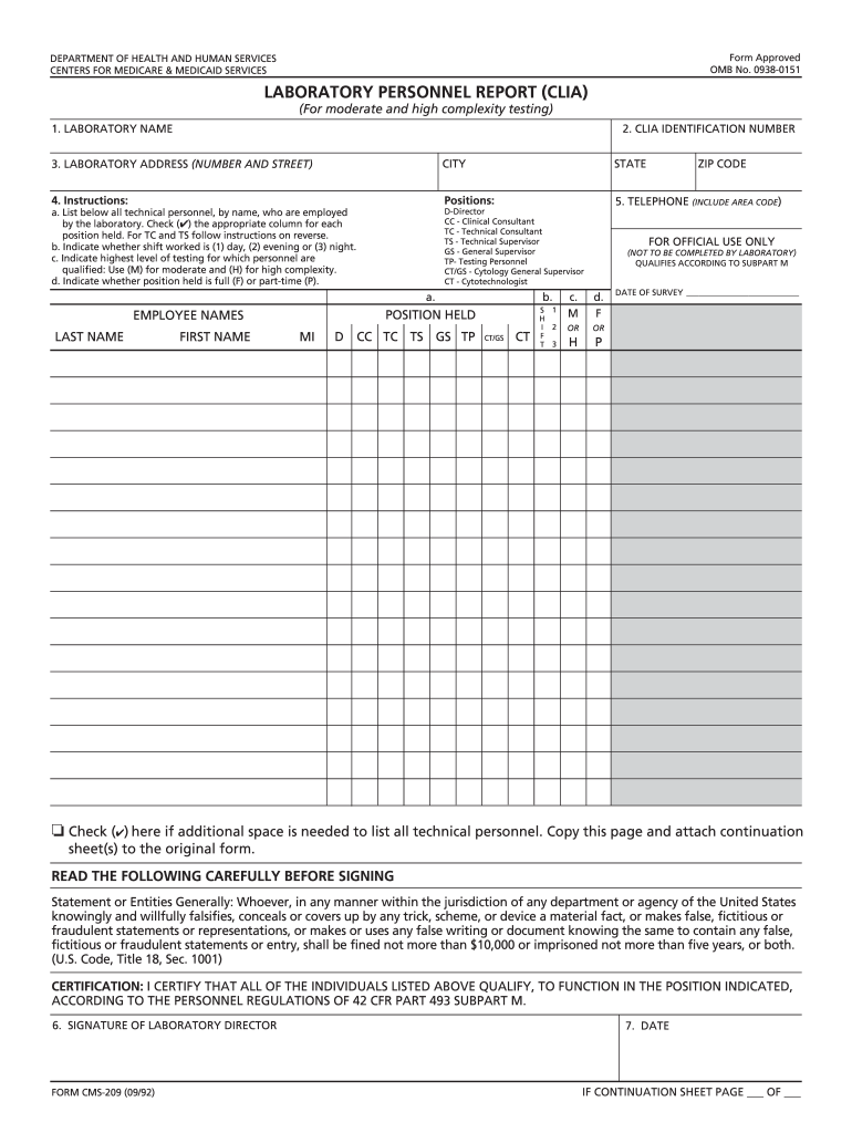 Get and Sign Cms 209 Form 1992-2022