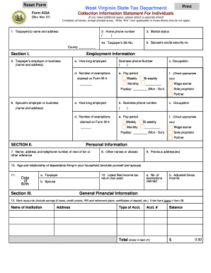 433 State of West Virginia State Wv  Form