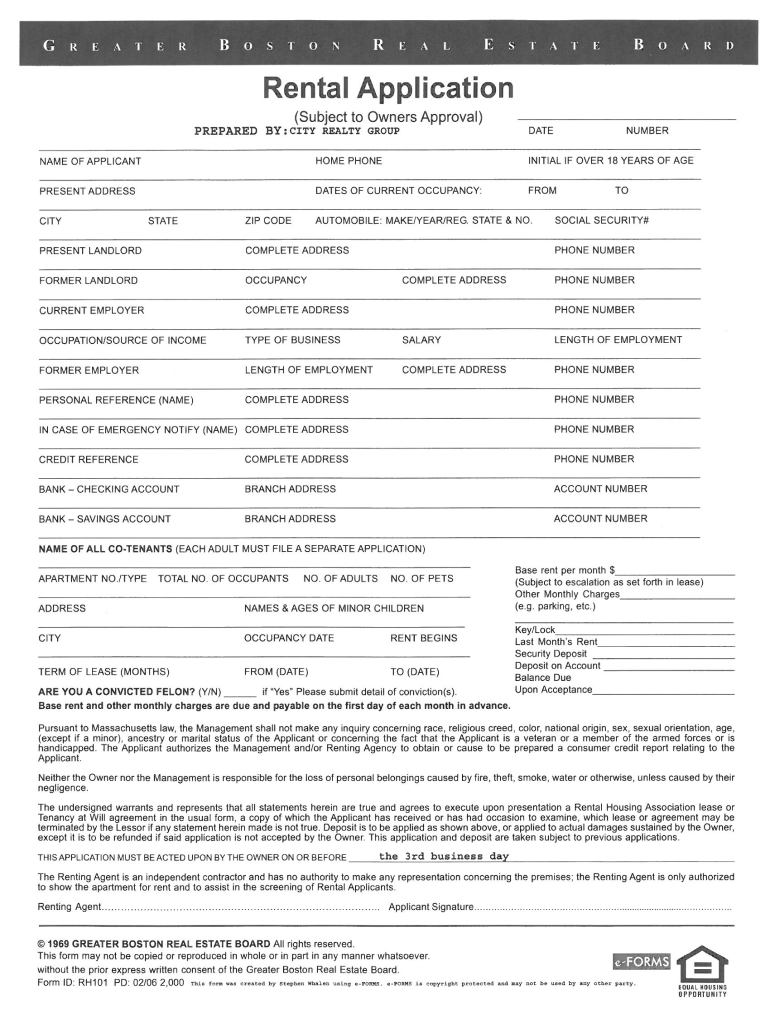 Greater Boston Real Estate Board  Form