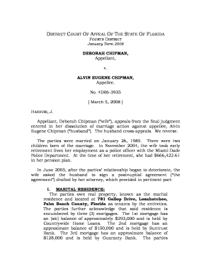 Postnuptial Agreement Florida PDF  Form