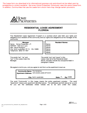 Form Simplicity Residential Lease Florida