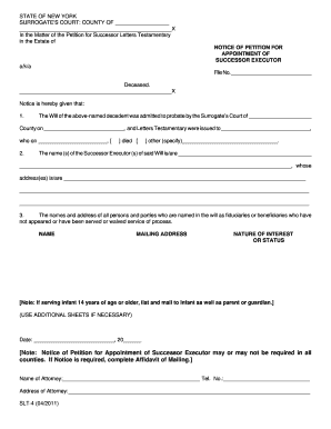 Appointment of Executor Form
