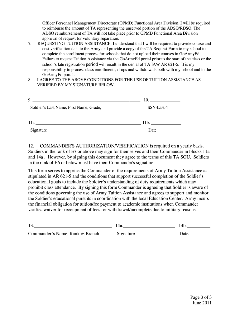  Statement of Understanding Army Form 2018