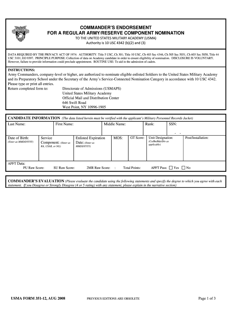 Usma Form