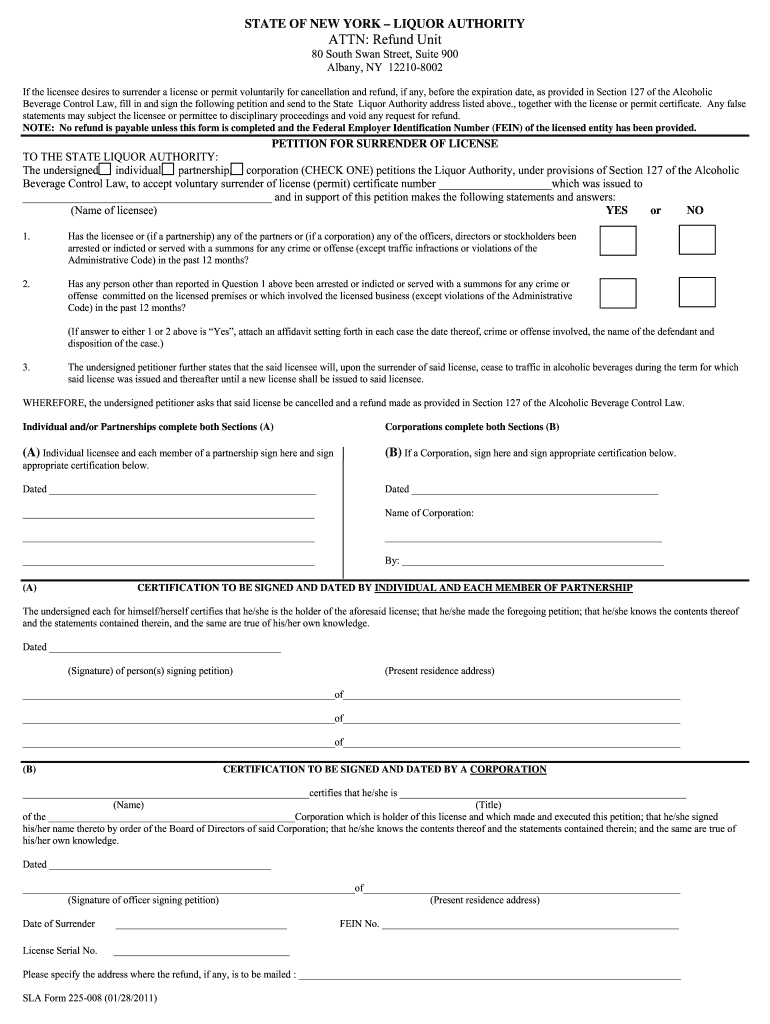 Get and Sign New York Surrender License Form