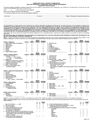  Nebraska Real Estate Disclosure Form 2003