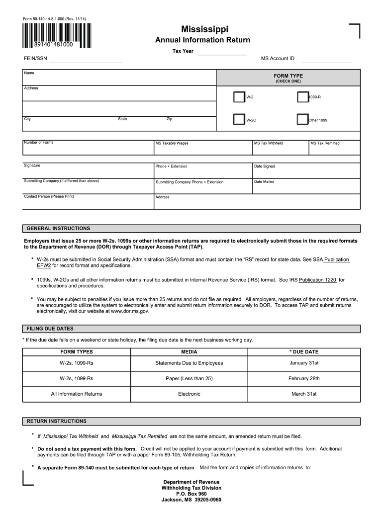 Get and Sign Mississippi 89 140  Form 2014