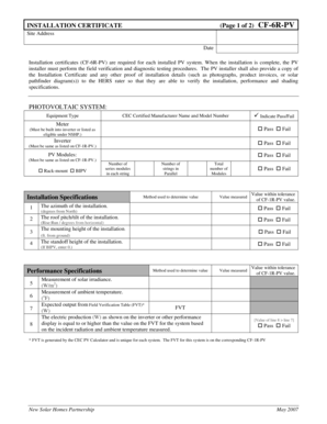 INSTALLATION CERTIFICATE Page 1 of 2 CF 6R PV Gosolarcalifornia Ca  Form