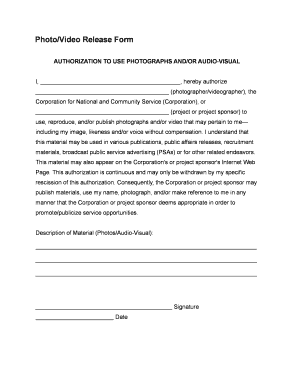 Video Release Form