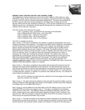 Non Dot Chain of Custody Form