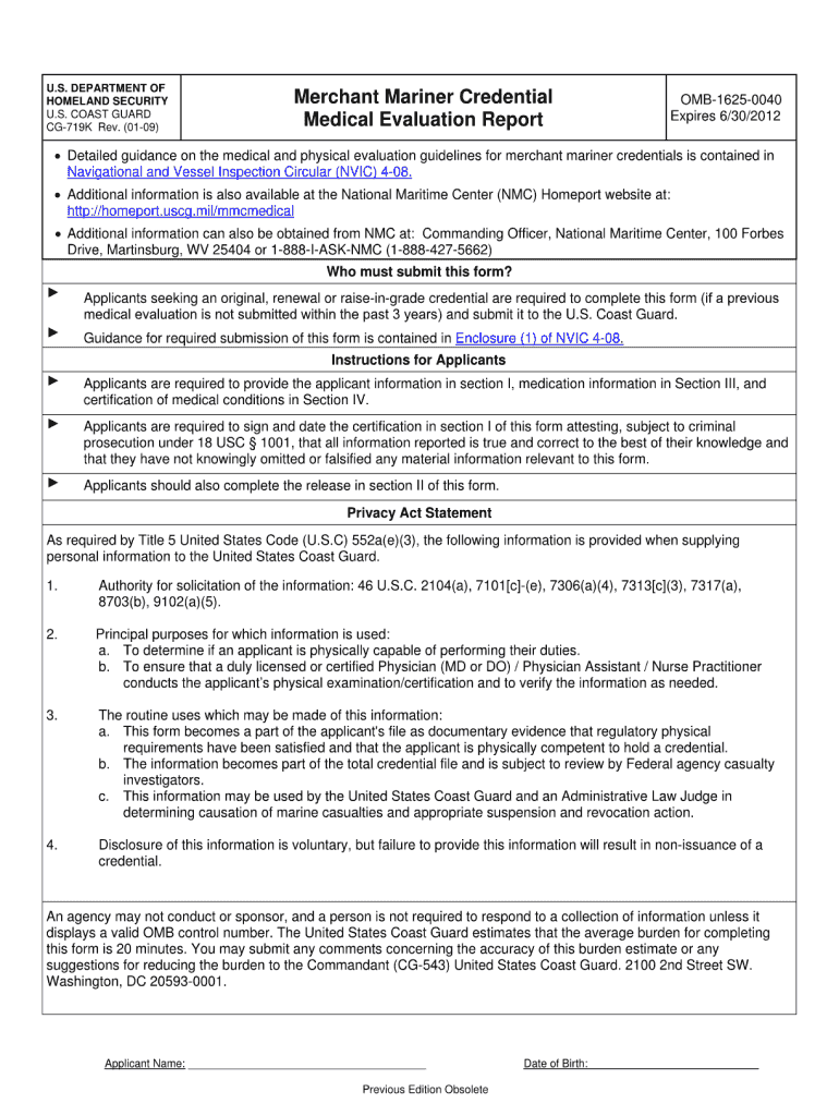 Cg 719k Form