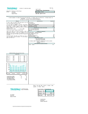 Toledo Edison Sample Bill  Form