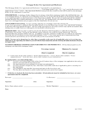 Nc Broker Mortgage Application Disclosure Fillable Form