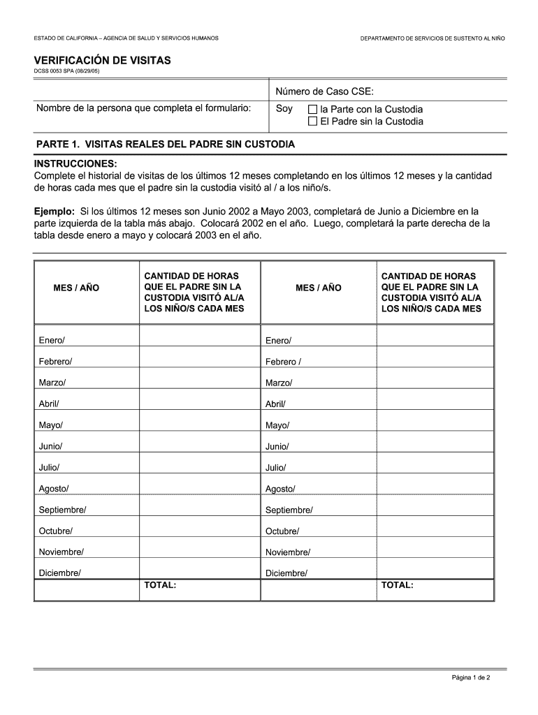  Dcss 0053 Fillable PDF 2005-2024