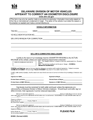 Delaware Mv809  Form