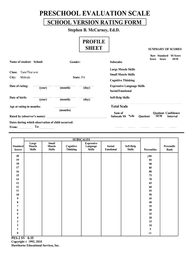 How to Score Stephen B Mccarney Test  Form